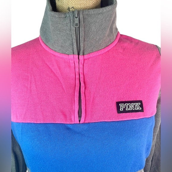 PINK Victoria's Secret Quarter Zip Pullover Sweatshirt - Picture 2 of 7